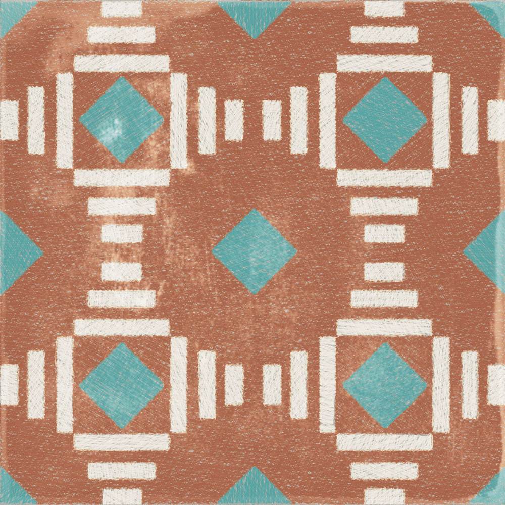 Gemusterte Bodenfliese ABK Play Labyrinth Clay, 20x20 cm, 8,5 mm, matt (nat.)