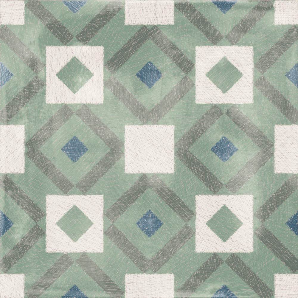 Gemusterte Bodenfliese ABK Play Labyrinth Sage, 20x20 cm, 8,5 mm, matt (nat.)