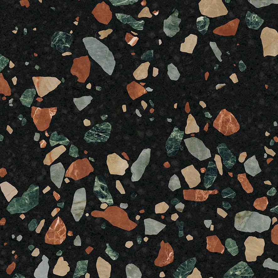 Bodenfliese in Terrazzo-Optik ABK Play Drops Multiblack, 20x20 cm, 8,5 mm, matt (nat.)