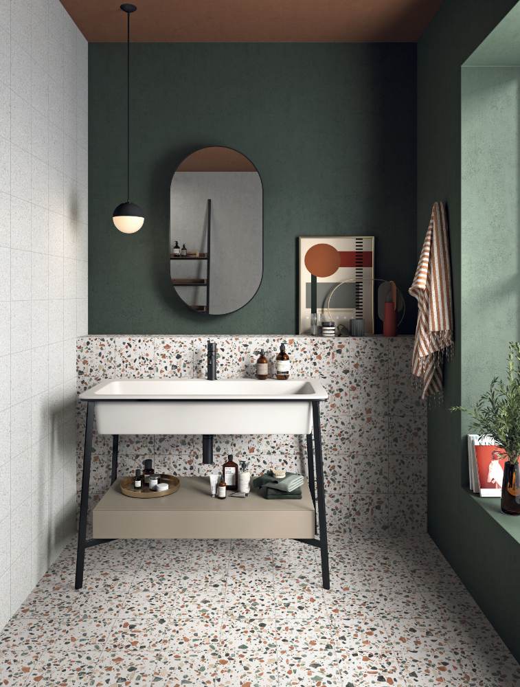 Bodenfliese in Terrazzo-Optik ABK Play Dots White, 20x20 cm, 8,5 mm, matt (nat.) – 4