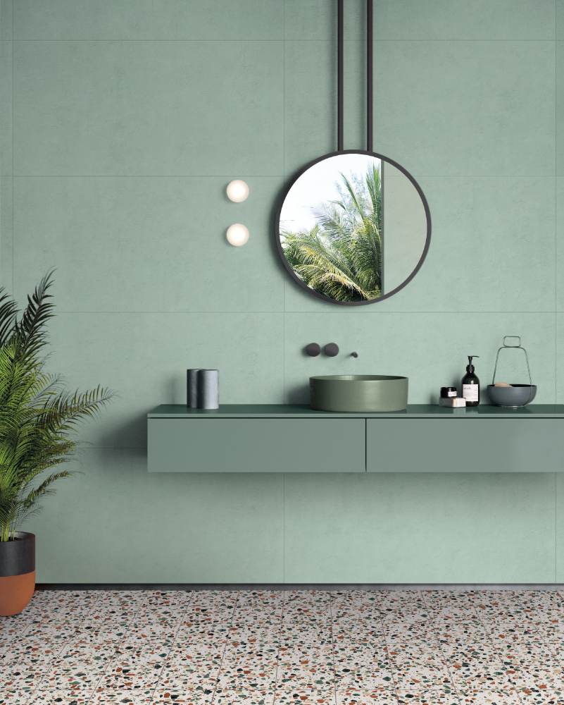 Bodenfliese in Terrazzo-Optik ABK Play Drops Multiwhite, 20x20 cm, 8,5 mm, matt (nat.)