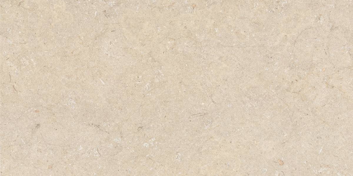 Feinsteinzeug Fliese in Steinoptik ABK Poetry Stone Trani Beige, 60x120 cm, 8,5 mm, natur matt, rutschhemmend R10