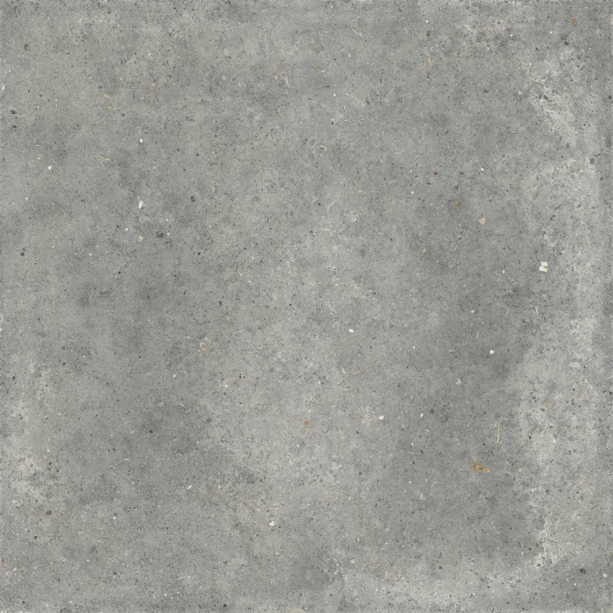 Feinsteinzeug Fliese in Steinoptik ABK Poetry Stone Pirenei Grey, 120x120 cm, 8,5 mm, natur matt, rutschhemmend R10