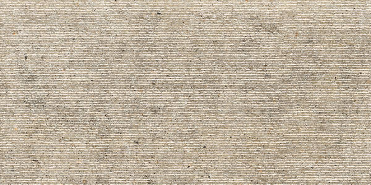 Dekorfliese in Steinoptik ABK Poetry Stone Carving Ecru, 60x120 cm, 8,5 mm, matt