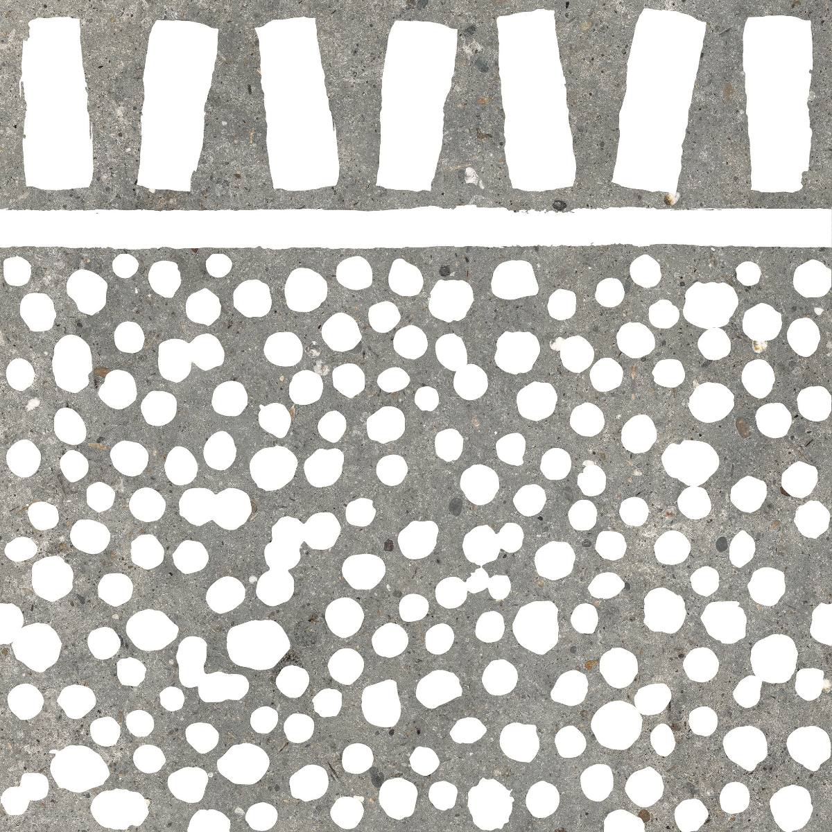 Dekorfliese in Steinoptik ABK Poetry Stone Fringe Grey, 60x60 cm, 8,5 mm, matt