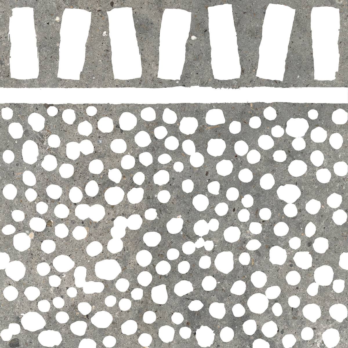 Dekorfliese in Steinoptik ABK Poetry Stone Fringe Grey, 60x60 cm, 8,5 mm, matt
