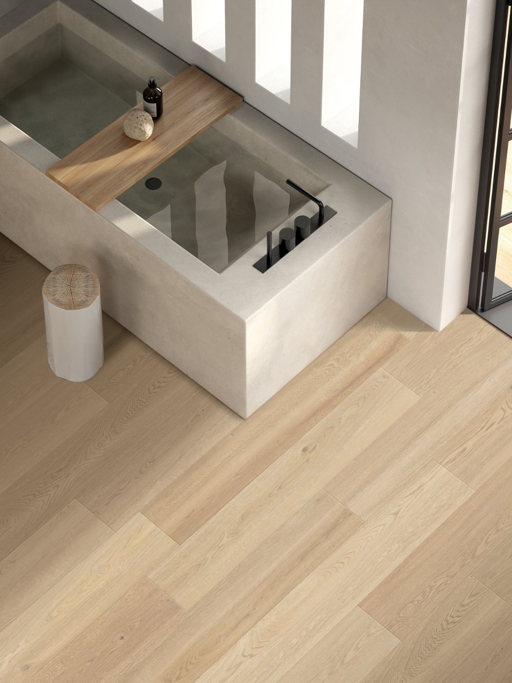Feinsteinzeug Terrassenplatte in Holzoptik ABK Poetry Wood Gold, 30x180 cm, 20 mm, für aussen, rutschhemmend R11