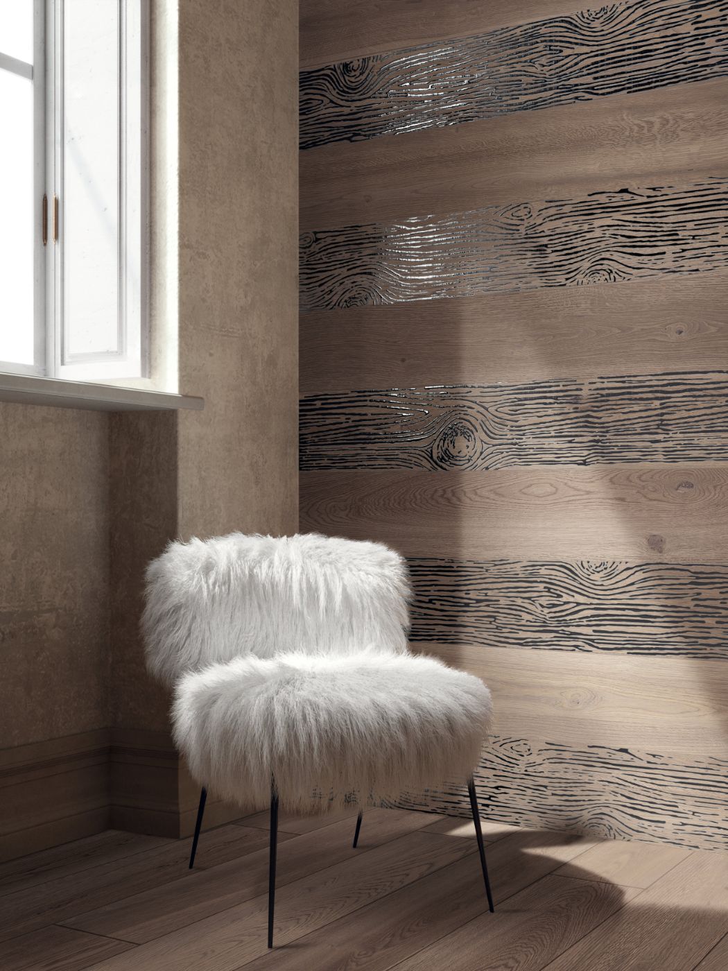 Feinsteinzeug Terrassenplatte in Holzoptik ABK Poetry Wood Oak, 30x120 cm, 20 mm, für aussen, rutschhemmend R11
