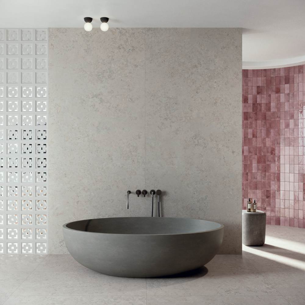 Feinsteinzeug Fliese in Steinoptik ABK Poetry Stone Reloaded Jura Ash, 60x120 cm, 8,5 mm, natur matt P.tech, rutschhemmend R10
