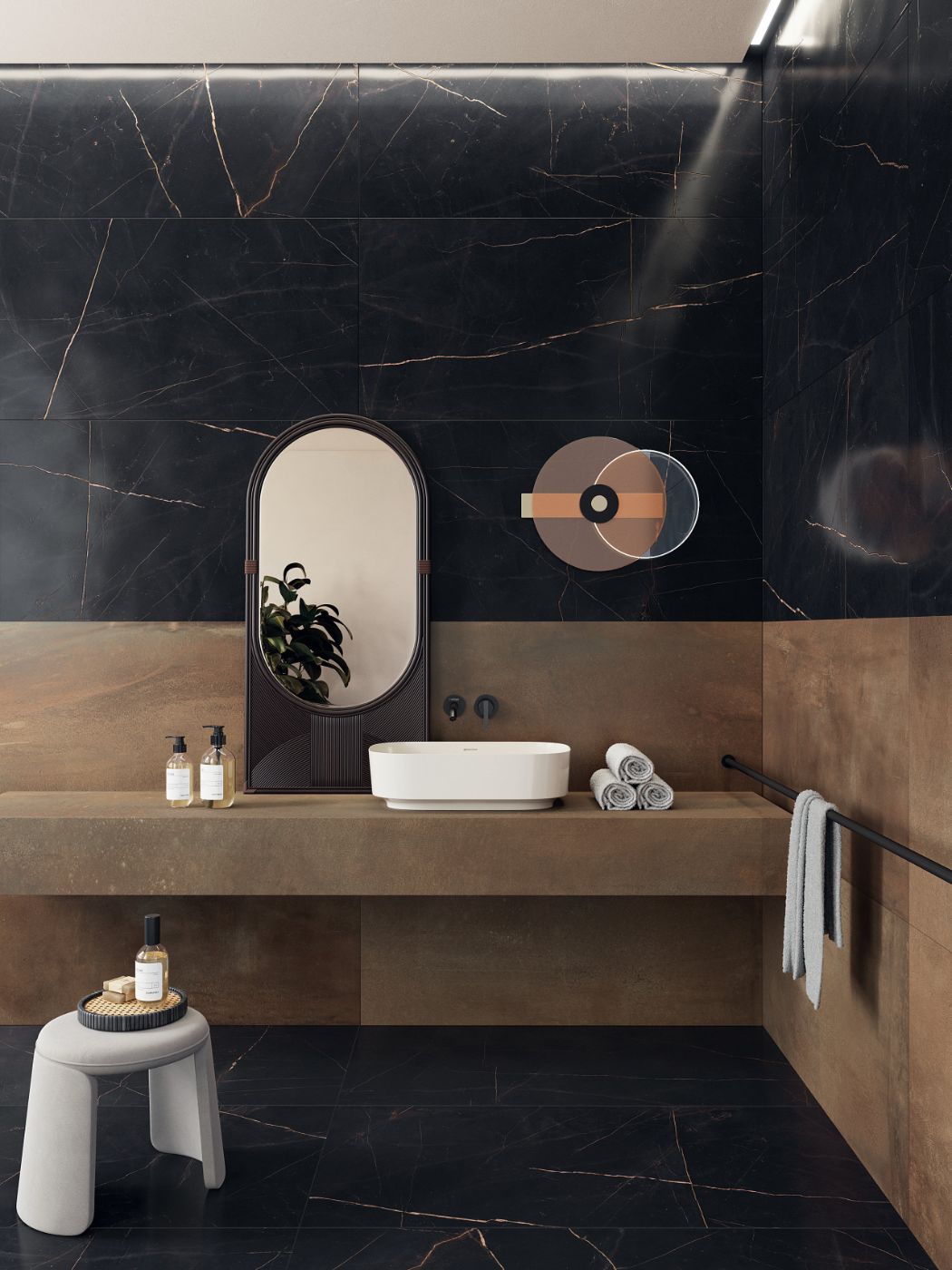 Feinsteinzeug in Marmoroptik ABK Sensi 900 Precious Black, 120x120 cm, 8,5 mm, poliert (lux)