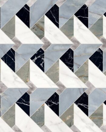 Mosaikfliese in Marmoroptik ABK Sensi Fantasy Tips, 60x120 cm, 8,5 mm, poliert 3D-strukturiert (Lux 3D)