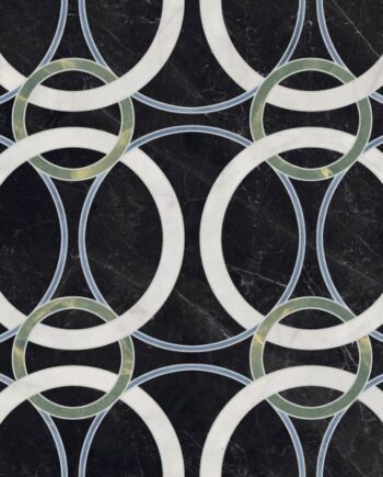 Mosaikfliese in Marmoroptik ABK Sensi Fantasy Circular, 60x120 cm, 8,5 mm, poliert 3D-strukturiert (Lux 3D)