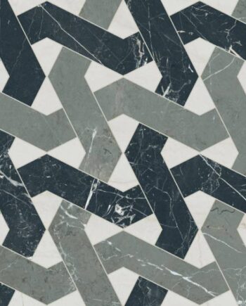 Mosaikfliese in Marmoroptik ABK Sensi Fantasy Zigzag, 60x120 cm, 8,5 mm, poliert 3D-strukturiert (Lux 3D)