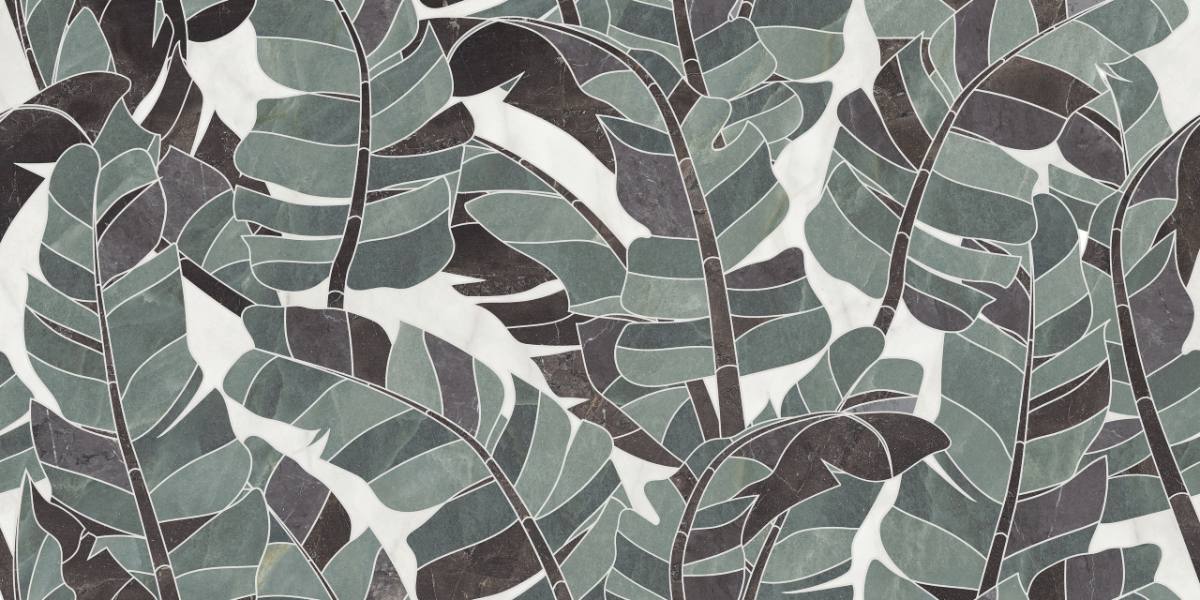Mosaikfliese in Marmoroptik ABK Sensi Fantasy Bali, 60x120 cm, 8,5 mm, poliert 3D-strukturiert (Lux 3D)