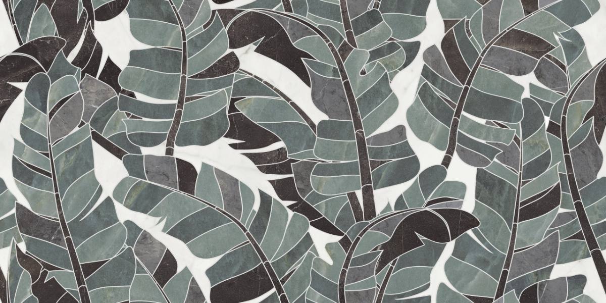 Mosaikfliese in Marmoroptik ABK Sensi Fantasy Bali, 60x120 cm, 8,5 mm, poliert 3D-strukturiert (Lux 3D)
