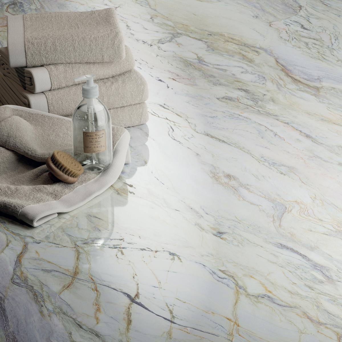 Fliesen in Marmoroptik ABK Sensi Nuance Quarzite Fusion, 60x120 cm, 8,5 mm, natur matt, rutschhemmend R10