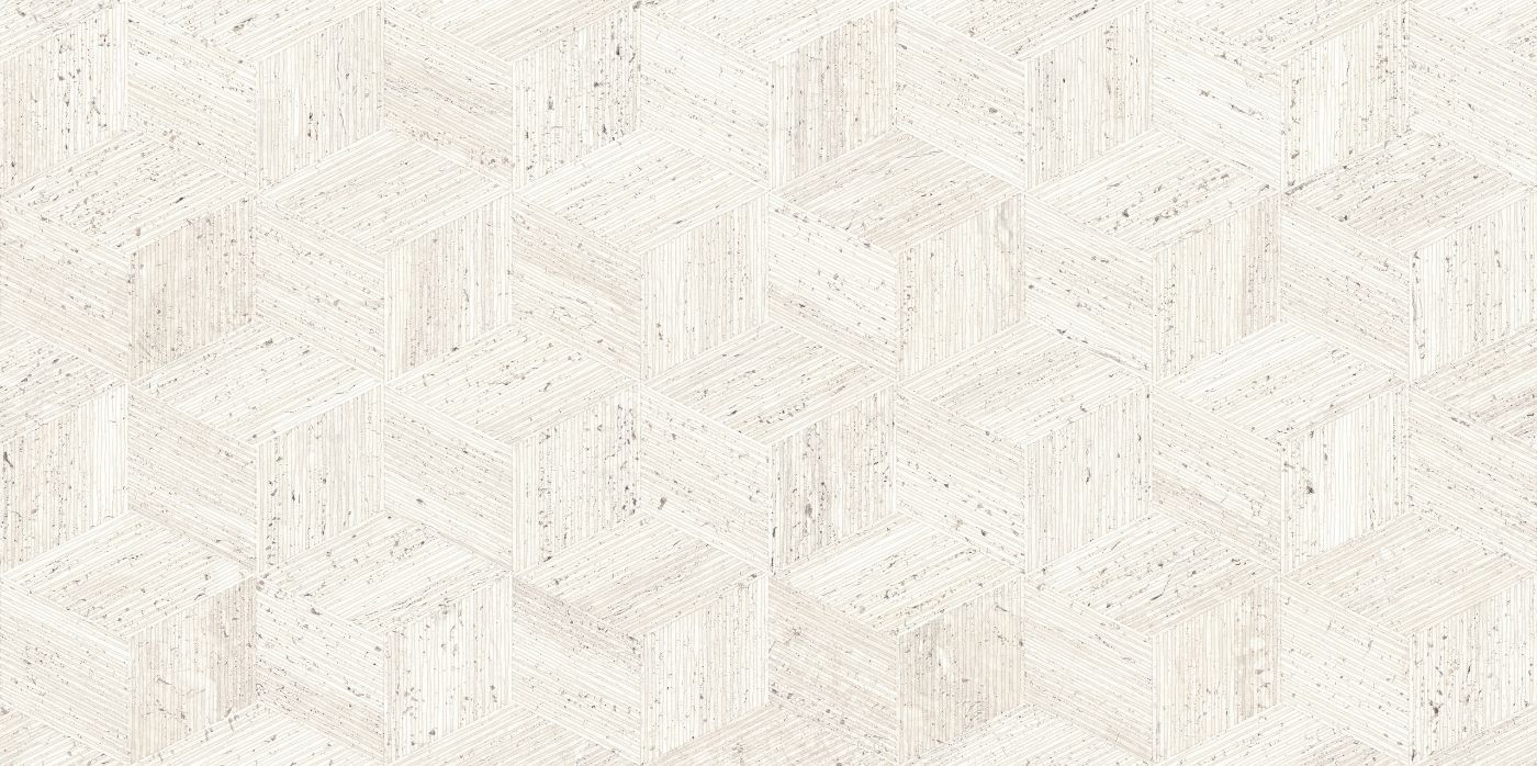 Dekorfliese in Steinoptik ABK Sensi Roma Cube White, 60x120 cm, 8,5 mm, matt
