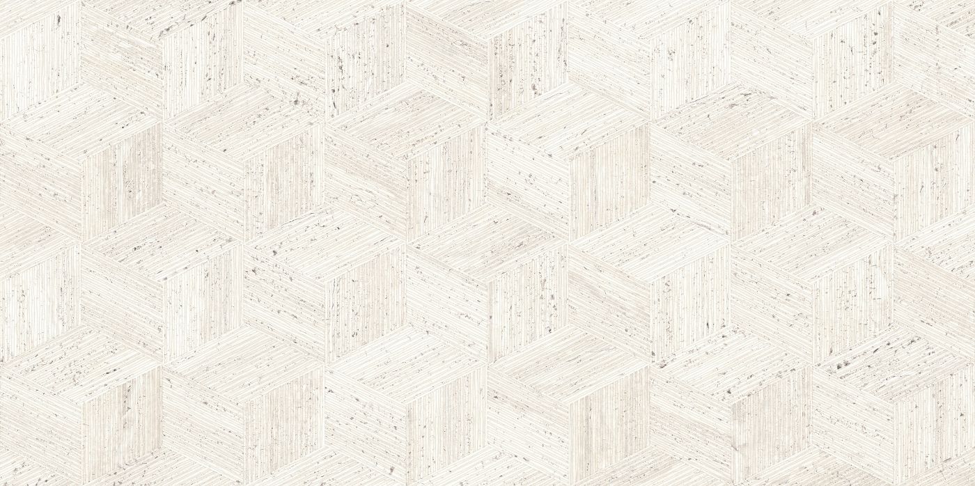 Dekorfliese in Steinoptik ABK Sensi Roma Cube White, 60x120 cm, 8,5 mm, matt