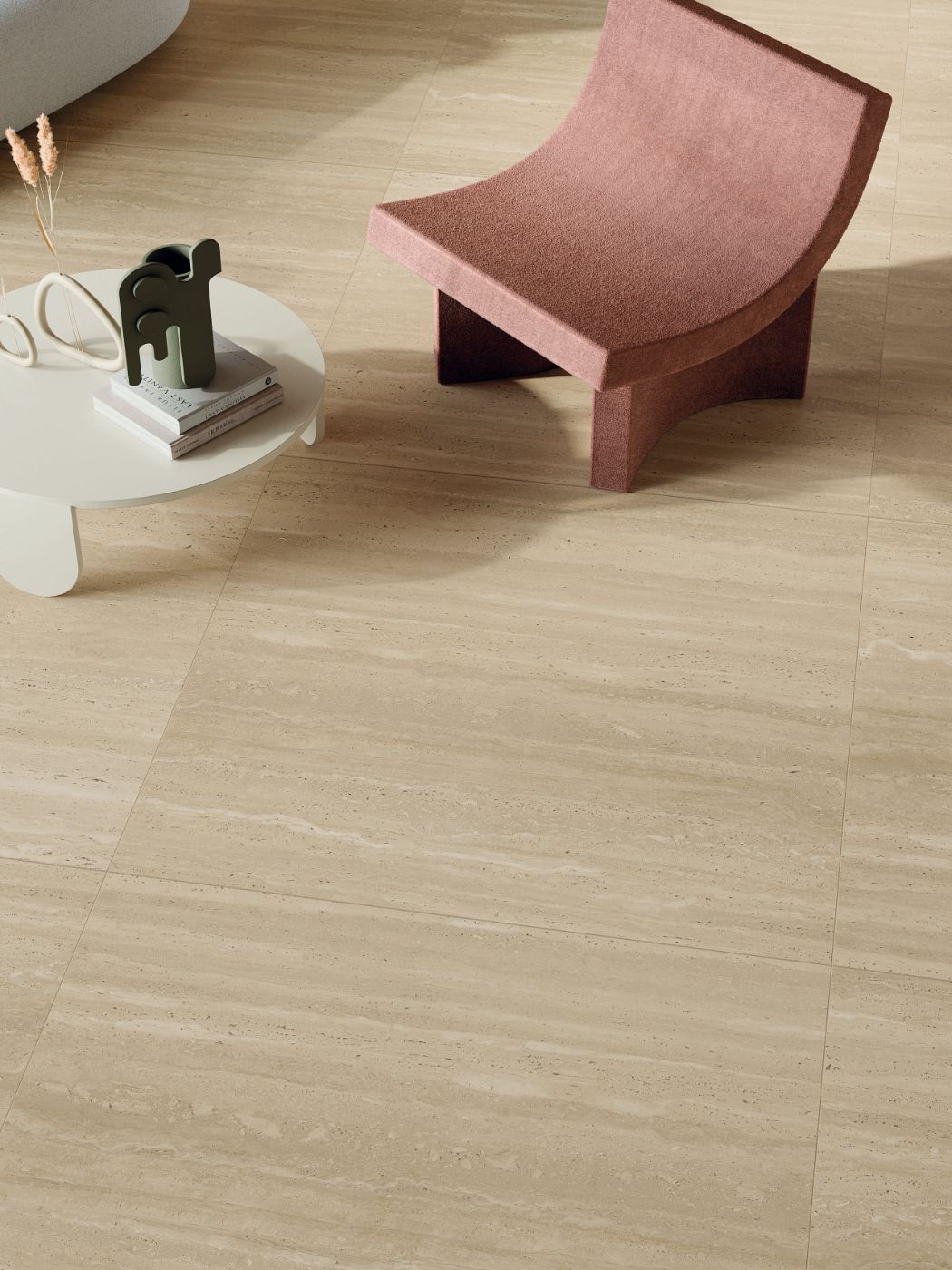 Feinsteinzeug in Steinoptik ABK Sensi Roma Cream, 80x80 cm, 8,5 mm, natur matt, rutschhemmend R10