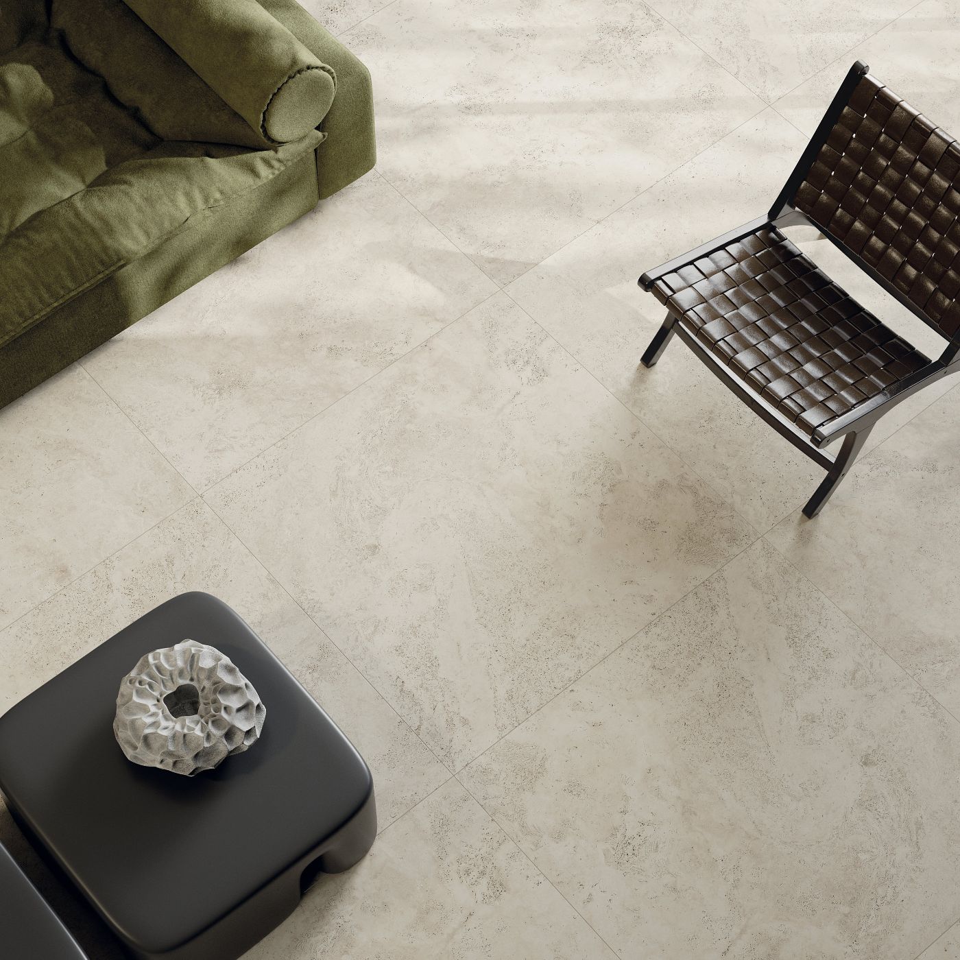 Terrassenplatte in Steinoptik ABK Sensi Roma Cross Ivory, 60x120 cm, 20 mm, für aussen, rutschhemmend R11