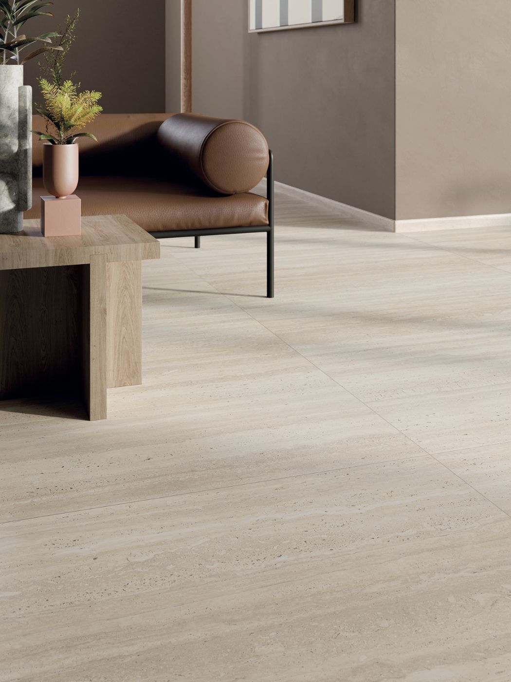 Feinsteinzeug in Steinoptik ABK Sensi Roma Ivory, 80x80 cm, 8,5 mm, natur matt, rutschhemmend R10