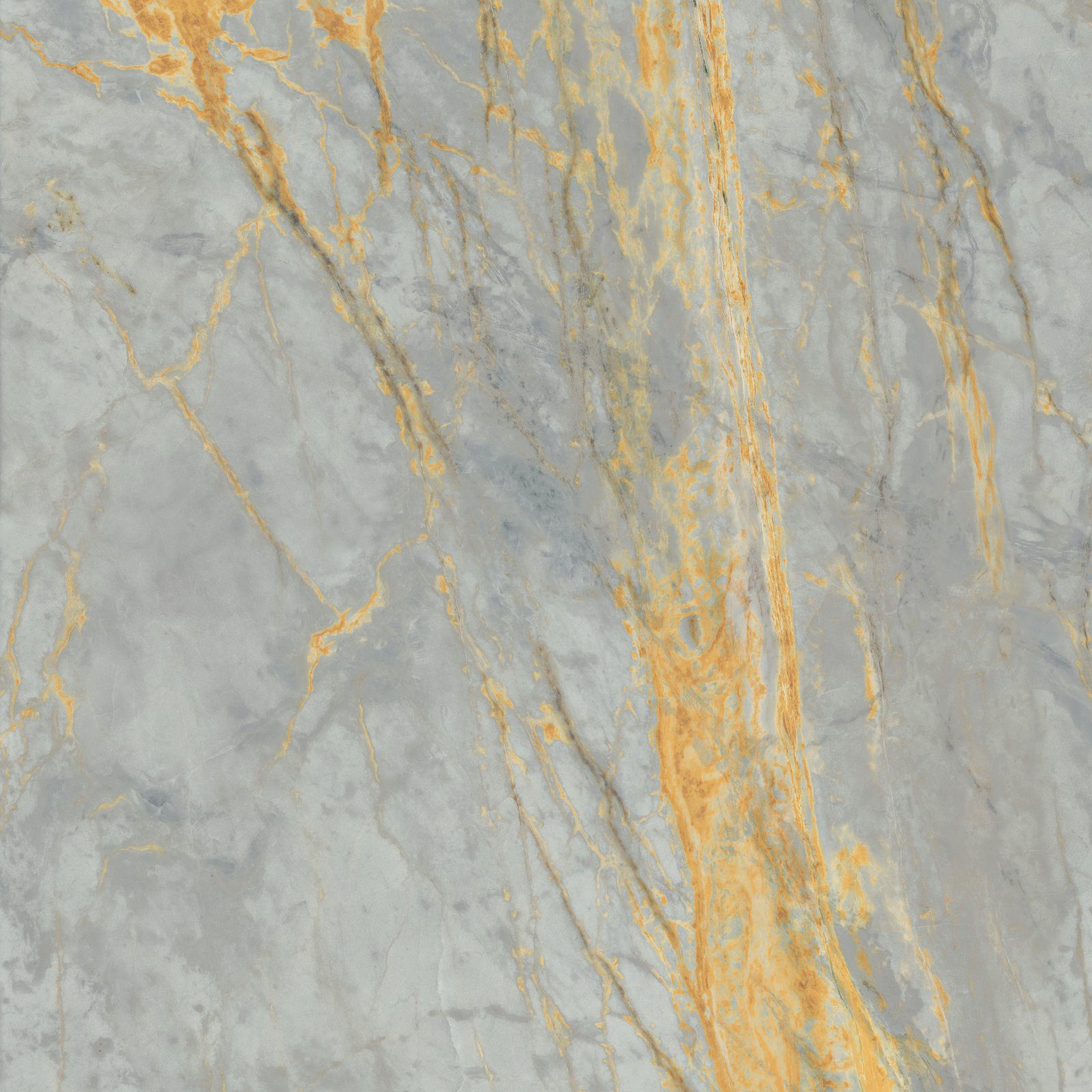 Feinsteinzeug in Marmoroptik ABK Sensi Signoria Grigio Siena, 120x120 cm, 8,5 mm, poliert (lux)