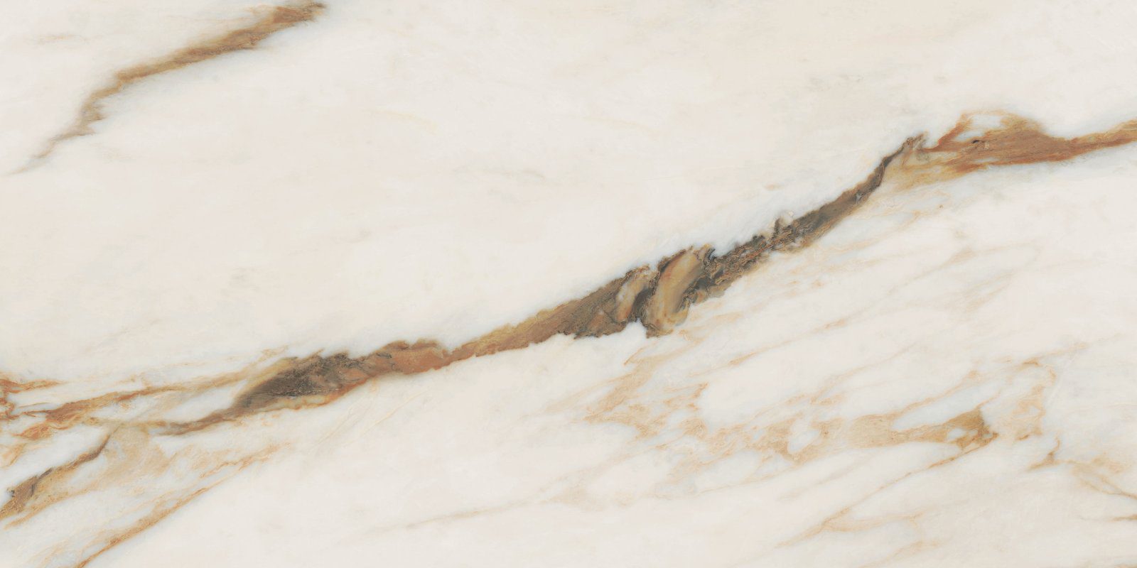 Feinsteinzeug in Marmoroptik ABK Sensi Signoria Calacatta Vena Oro, 60x120 cm, 8,5 mm, poliert (lux)