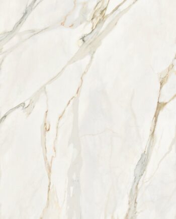 Grossformatplatte in Marmoroptik ABK Sensi Signoria Calacatta Michelangelo, 120x280 cm, 6 mm, poliert (lux)