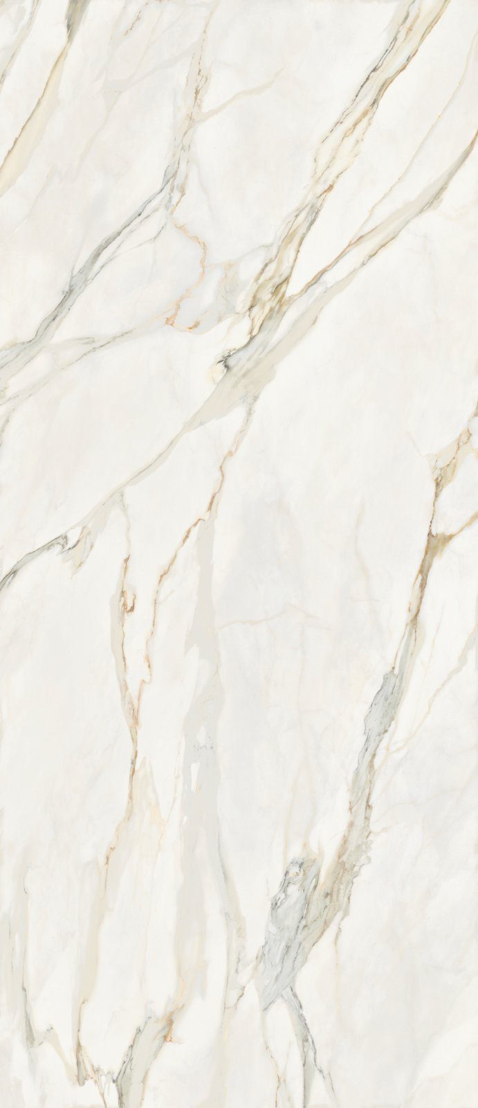 Grossformatplatte in Marmoroptik ABK Sensi Signoria Calacatta Michelangelo, 120x280 cm, 6 mm, seidenmatt (soft)