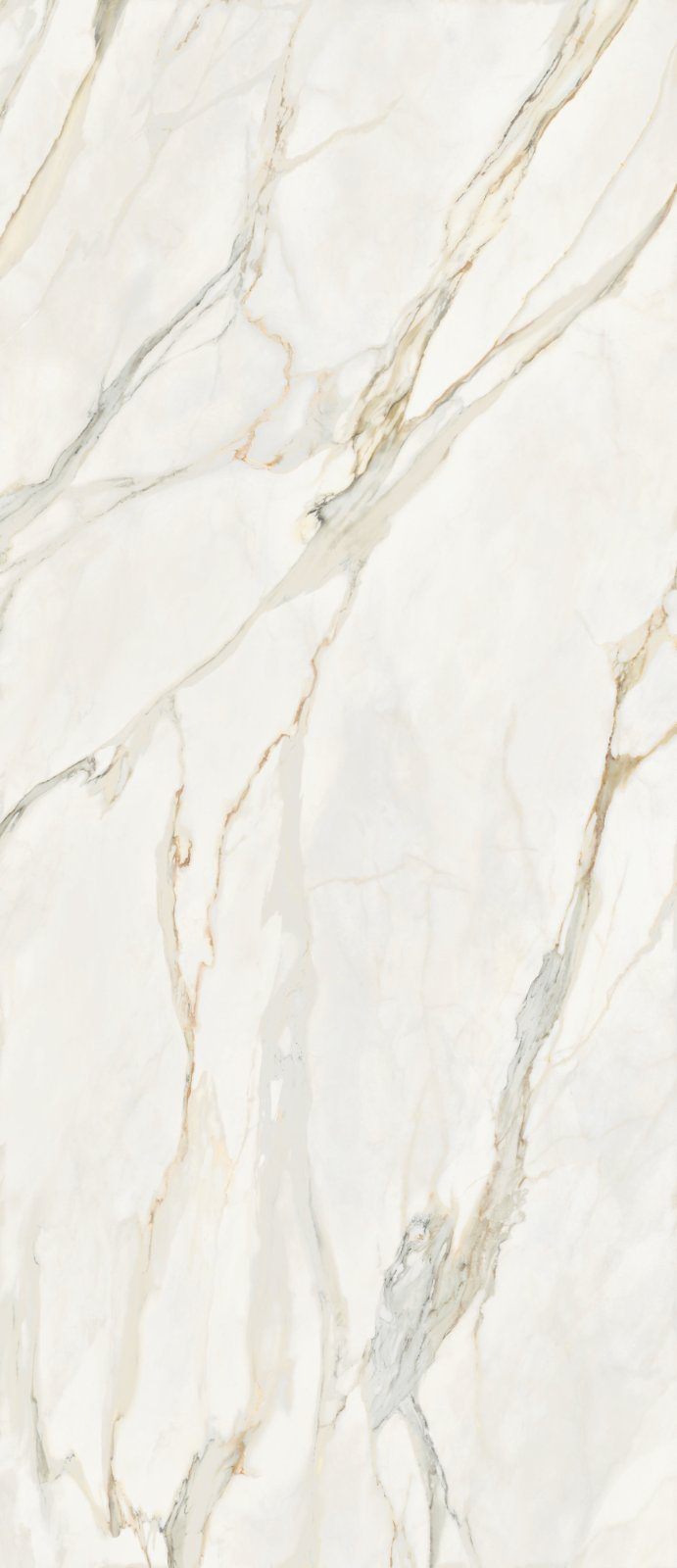Grossformatplatte in Marmoroptik ABK Sensi Signoria Calacatta Michelangelo, 120x280 cm, 6 mm, seidenmatt (soft)