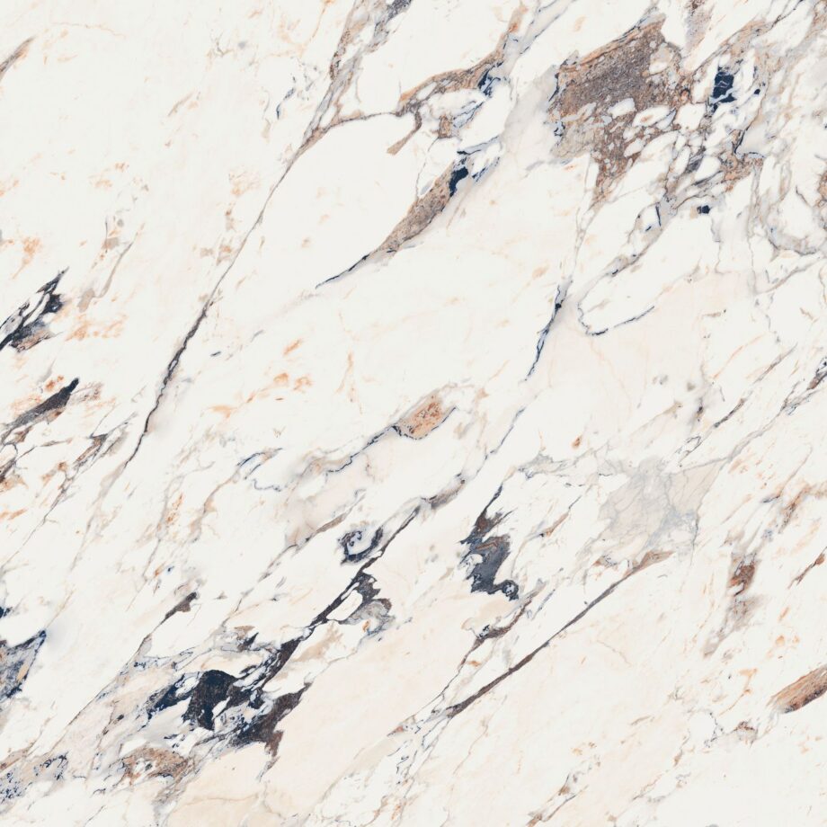 Feinsteinzeug in Marmoroptik ABK Sensi Up Breccia Melange, 120x120 cm, 8,5 mm, poliert (lux)