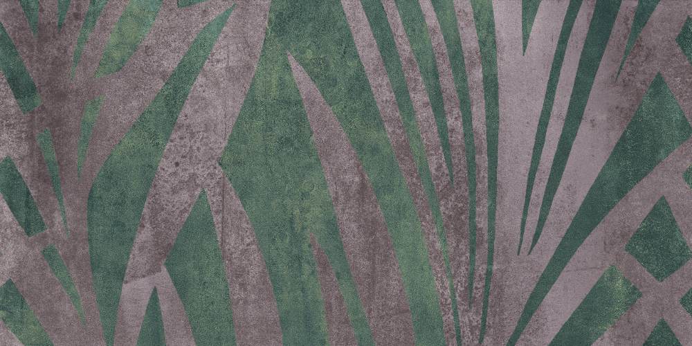 Gemusterte Dekorfliese ABK Wide&Style Jungle Green, 120x240 cm (4 x 60x120 cm), 8,5 mm, matt