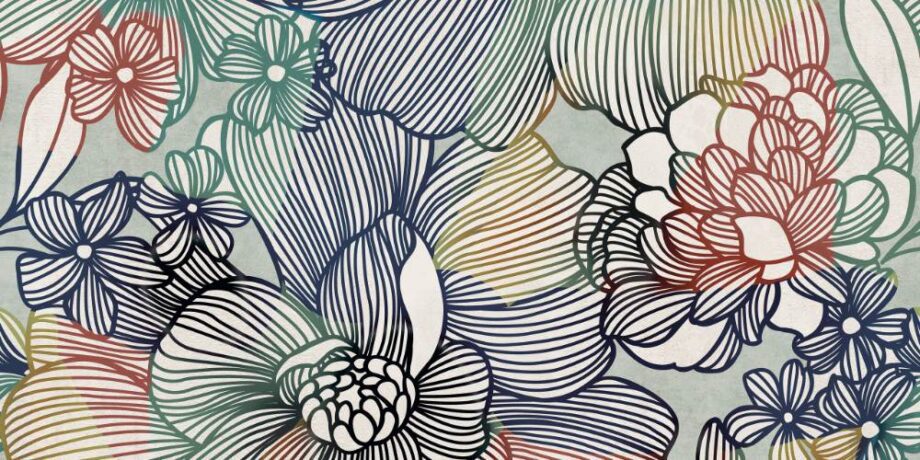 Gemusterte Dekorfliese ABK Wide&Style Sixties Light, 120x240 cm (4 x 60x120 cm), 8,5 mm, matt