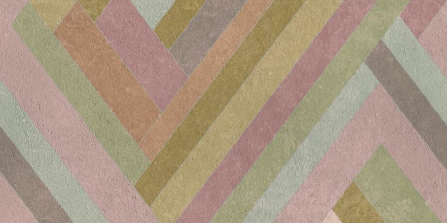 Gemusterte Dekorfliese ABK Wide&Style Blocks Lilac, 120x240 cm (4 x 60x120 cm), 8,5 mm, matt