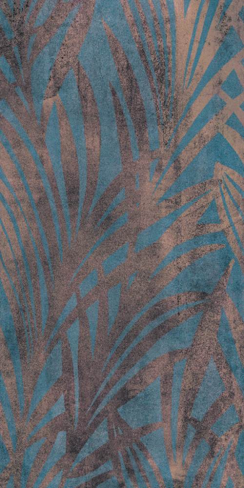 Gemusterte Dekor-Grossformatplatte ABK Wide&Style Jungle Blue, 160x320 cm, 6 mm, matt