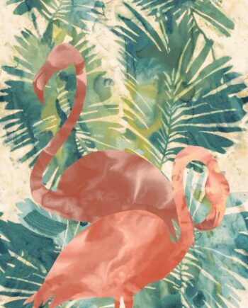 Gemusterte Dekor-Grossformatplatte ABK Wide&Style Tropical Flamingo, 160x320 cm, 6 mm, matt