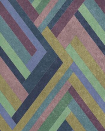 Gemusterte Dekor-Grossformatplatte ABK Wide&Style Blocks Violet, 160x320 cm, 6 mm, matt