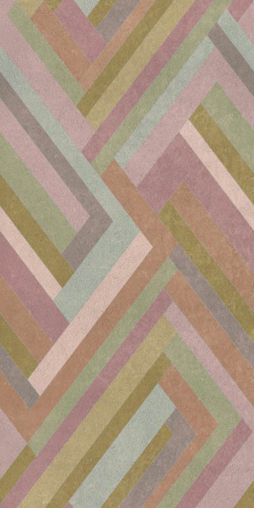 Gemusterte Dekor-Grossformatplatte ABK Wide&Style Blocks Lilac, 160x320 cm, 6 mm, matt