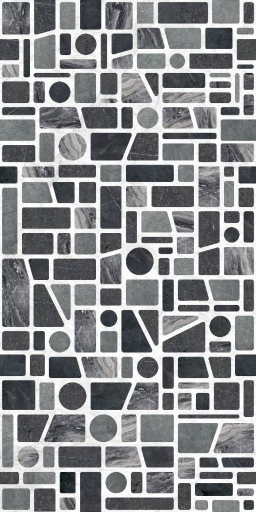 Gemusterte Dekor-Grossformatplatte ABK Wide&Style Incertum Dark, 160x320 cm, 6 mm, matt