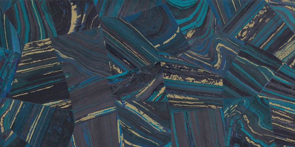 Gemusterte Dekorfliese ABK Wide&Style Precious Blue, 60x120 cm, 8,5 mm, matt