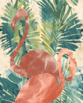 Gemusterte Dekor-Grossformatplatte ABK Wide&Style Tropical Flamingo, 120x280 cm, 6 mm, matt