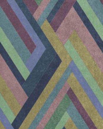 Gemusterte Dekor-Grossformatplatte ABK Wide&Style Blocks Violet, 120x280 cm, 6 mm, matt