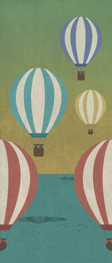 Gemusterte Dekor-Grossformatplatte ABK Wide&Style Baloon C, 120x280 cm, 6 mm, matt