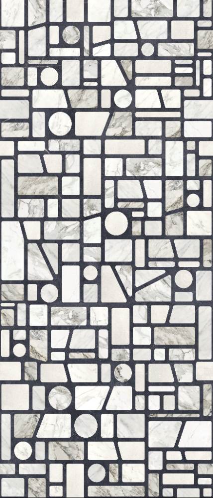 Gemusterte Dekor-Grossformatplatte ABK Wide&Style Incertum Light, 120x280 cm, 6 mm, matt