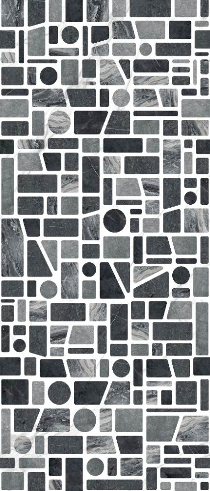 Gemusterte Dekor-Grossformatplatte ABK Wide&Style Incertum Dark, 120x280 cm, 6 mm, matt