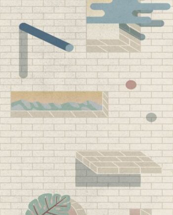Gemusterte Dekor-Grossformatplatte ABK Wide&Style Bricklane A, 160x320 cm, 6 mm, matt
