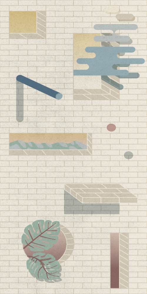 Gemusterte Dekor-Grossformatplatte ABK Wide&Style Bricklane A, 160x320 cm, 6 mm, matt