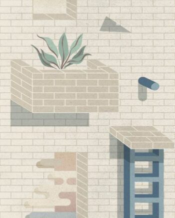 Gemusterte Dekor-Grossformatplatte ABK Wide&Style Bricklane B, 160x320 cm, 6 mm, matt