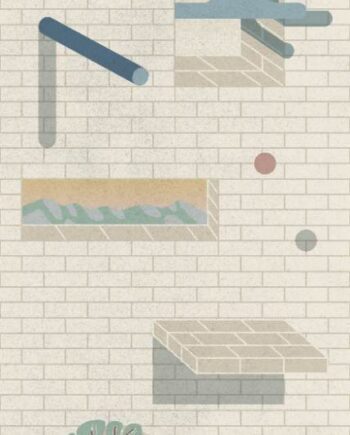 Gemusterte Dekor-Grossformatplatte ABK Wide&Style Bricklane A, 120x280 cm, 6 mm, matt