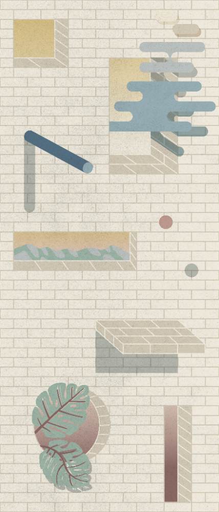 Gemusterte Dekor-Grossformatplatte ABK Wide&Style Bricklane A, 120x280 cm, 6 mm, matt